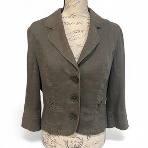 G.W. by Gerry Weber 100% Linen Cropped Blazer Jacket – Size 8 (US / 38 EU) EUC